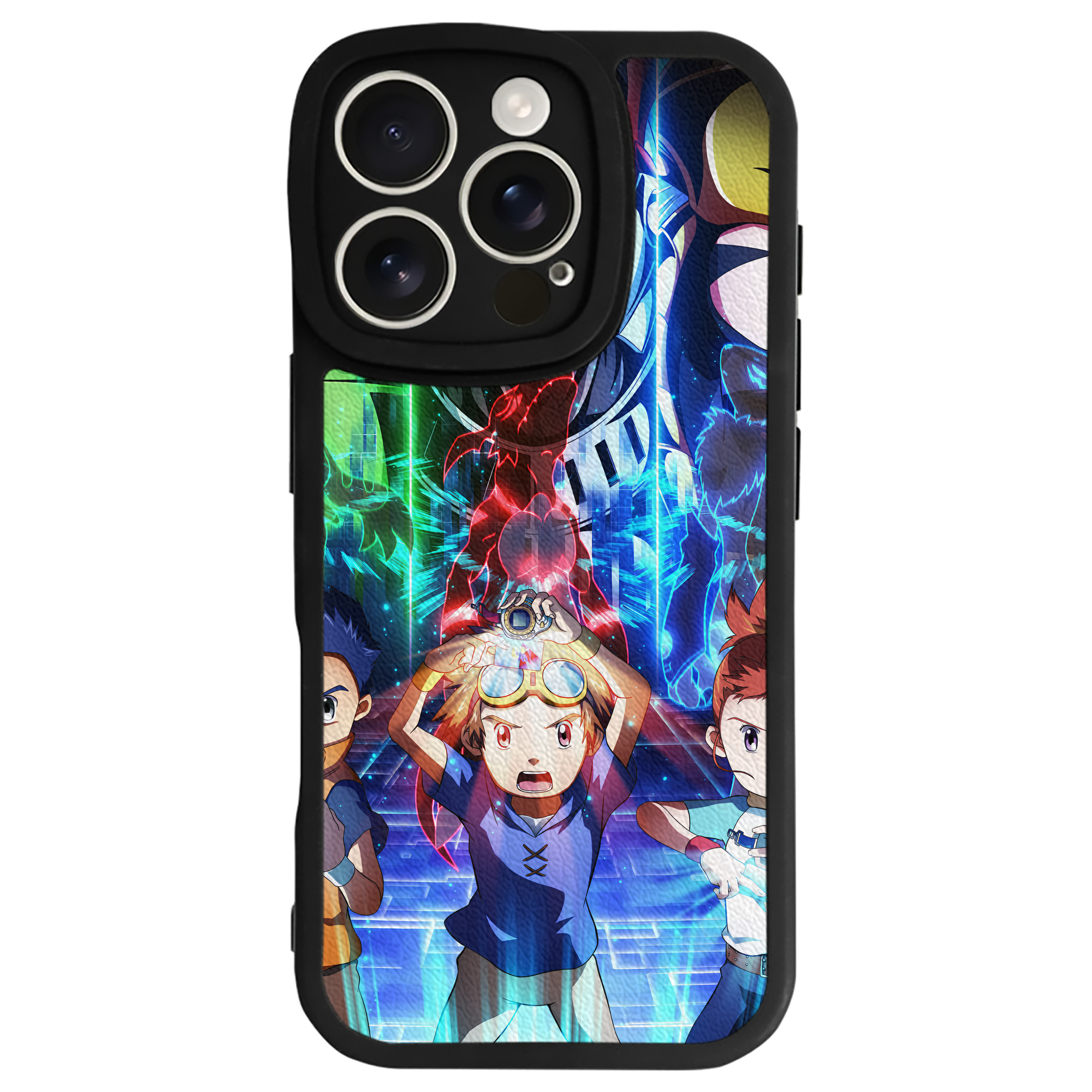 （画像用） Digimon デジタルモンスター/デジモン 【iPhone 16シリーズ対応】シリコンスマホケース（レザー調） 材質：シリコン